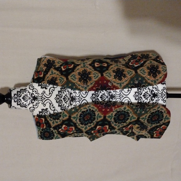 VTG Cambridge Dry Goods Denim Floral Vest Sz 8 Boho Country Western NWT 90's - Picture 6 of 11